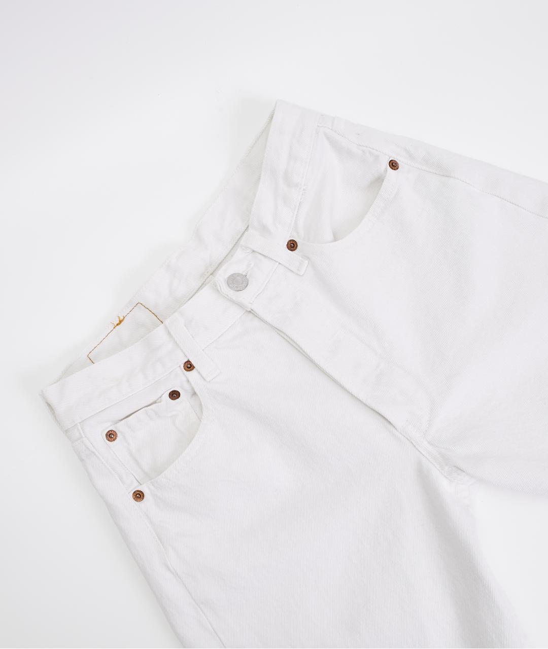 LEVI'S Белые хлопковые прямые джинсы, фото 2