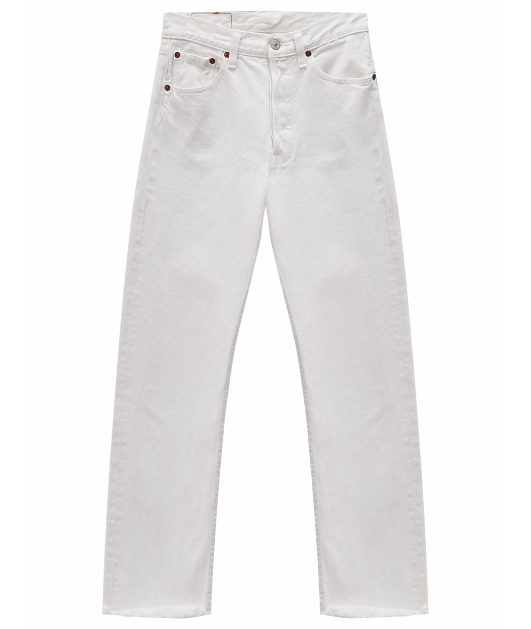 LEVI'S Белые хлопковые прямые джинсы, фото 1