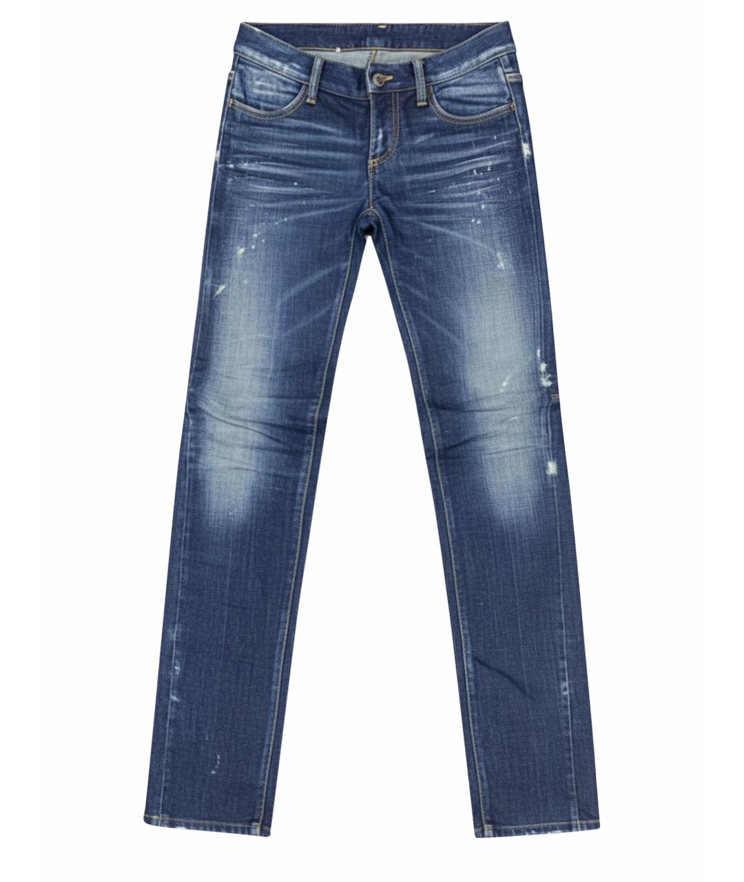 DSQUARED2 Темно-синие хлопко-эластановые прямые джинсы, фото 1