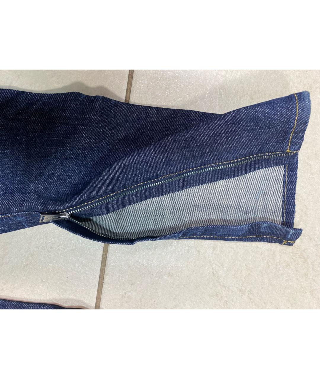 DSQUARED2 Темно-синие хлопко-эластановые прямые джинсы, фото 7