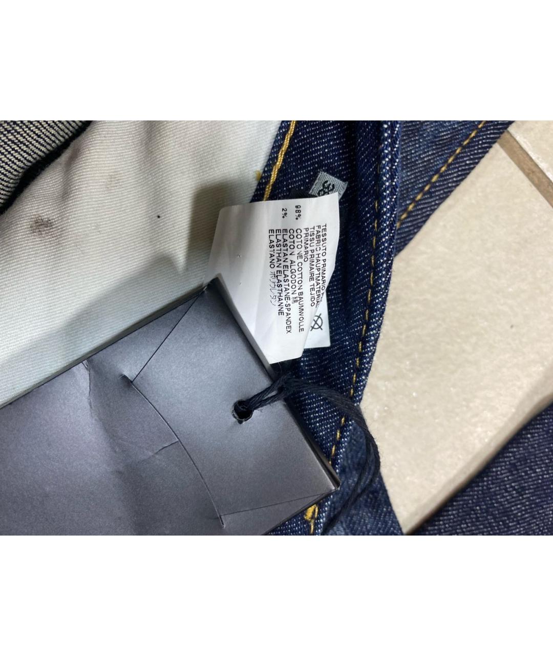 DSQUARED2 Темно-синие хлопко-эластановые прямые джинсы, фото 6