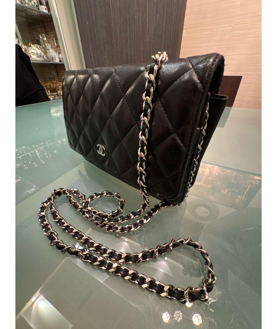 CHANEL Черная кожаная сумка через плечо, фото 5