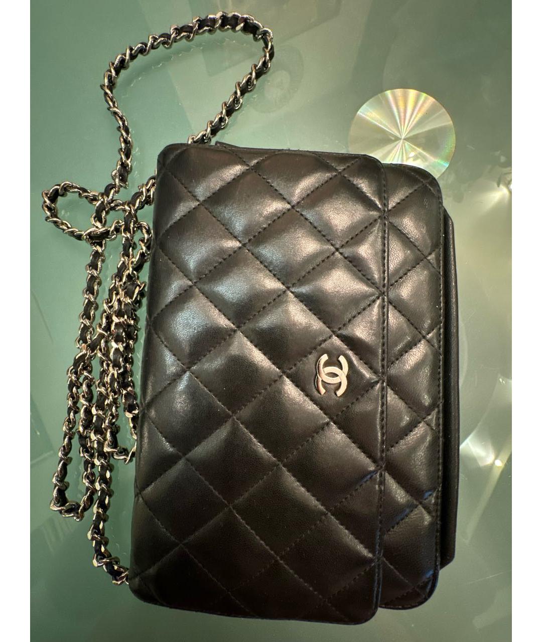 CHANEL Черная кожаная сумка через плечо, фото 4