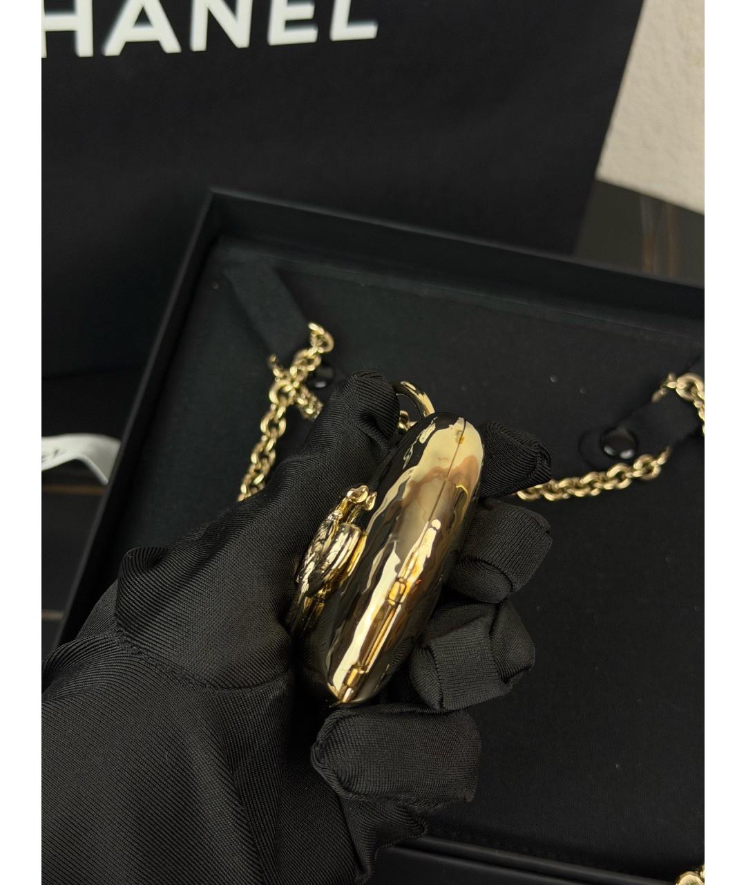 CHANEL Золотая металлическая подвеска, фото 6