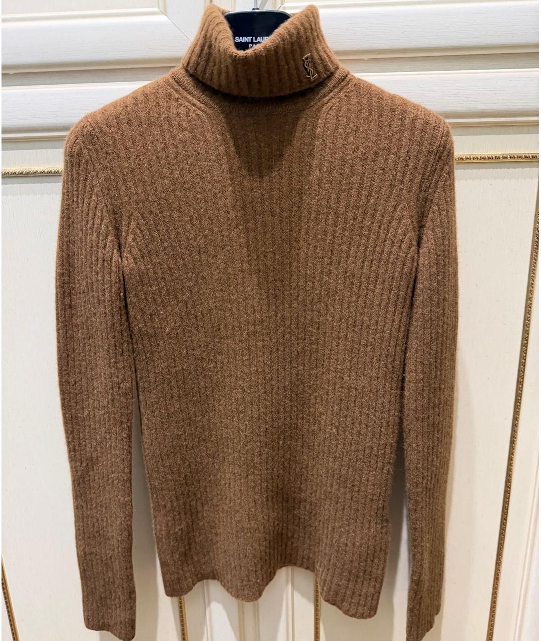 SAINT LAURENT Коричневая шерстяная водолазка, фото 9