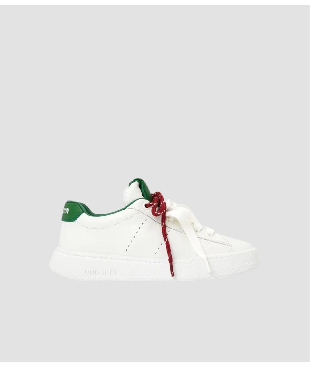 MIU MIU Белые кожаные кроссовки, фото 5