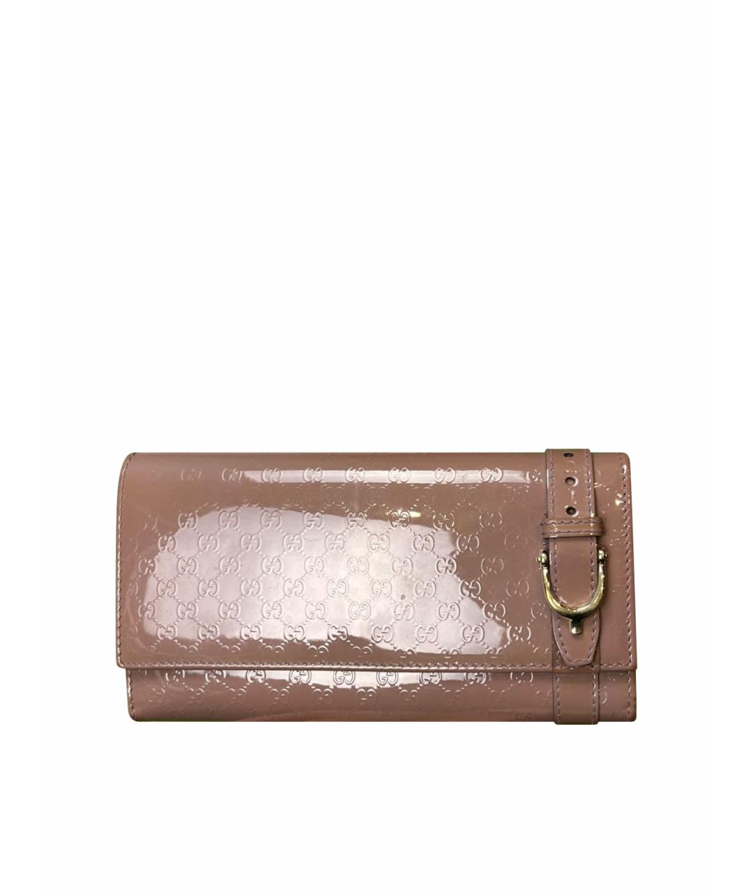 GUCCI Розовый кошелек из лакированной кожи, фото 1