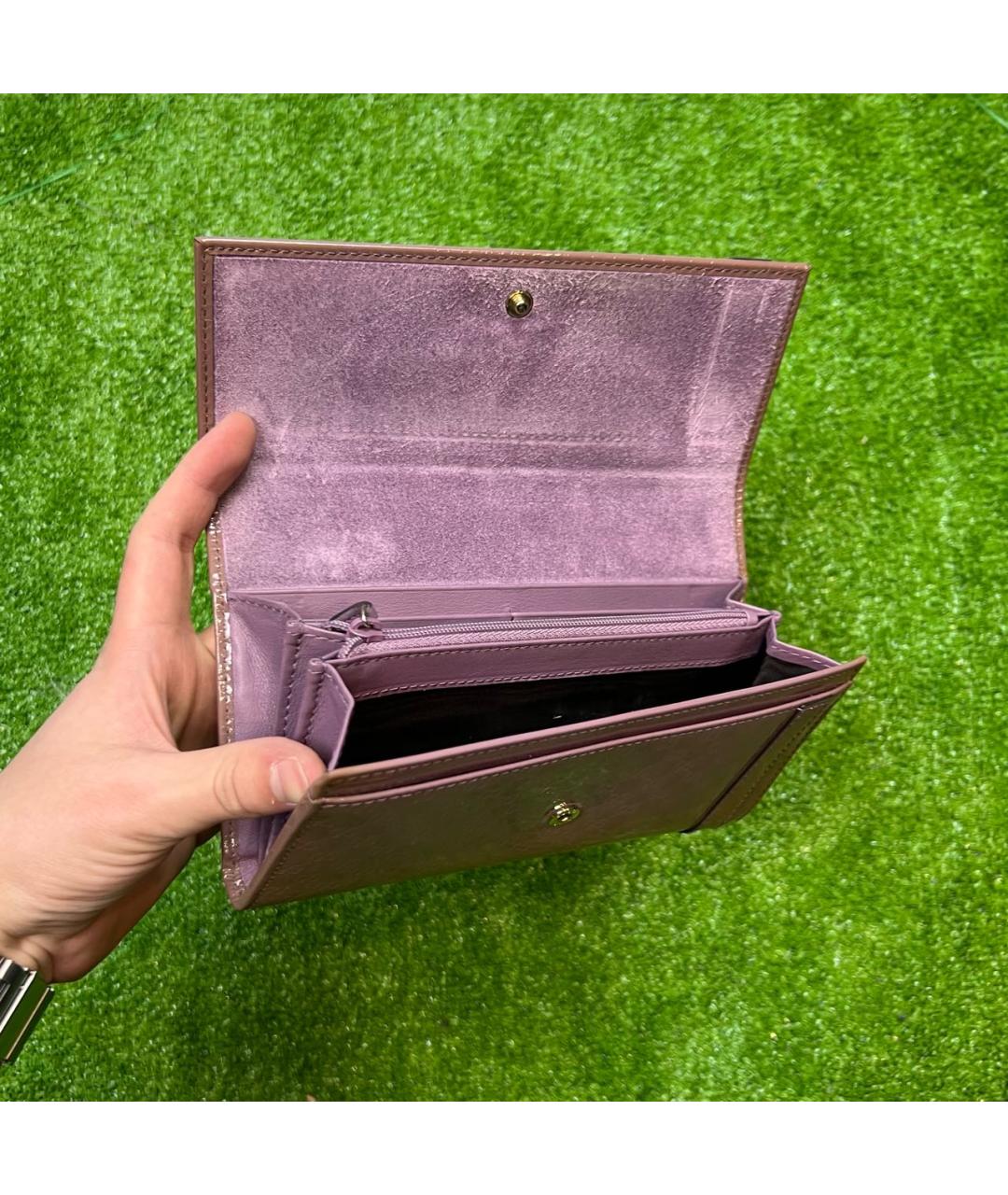 GUCCI Розовый кошелек из лакированной кожи, фото 4