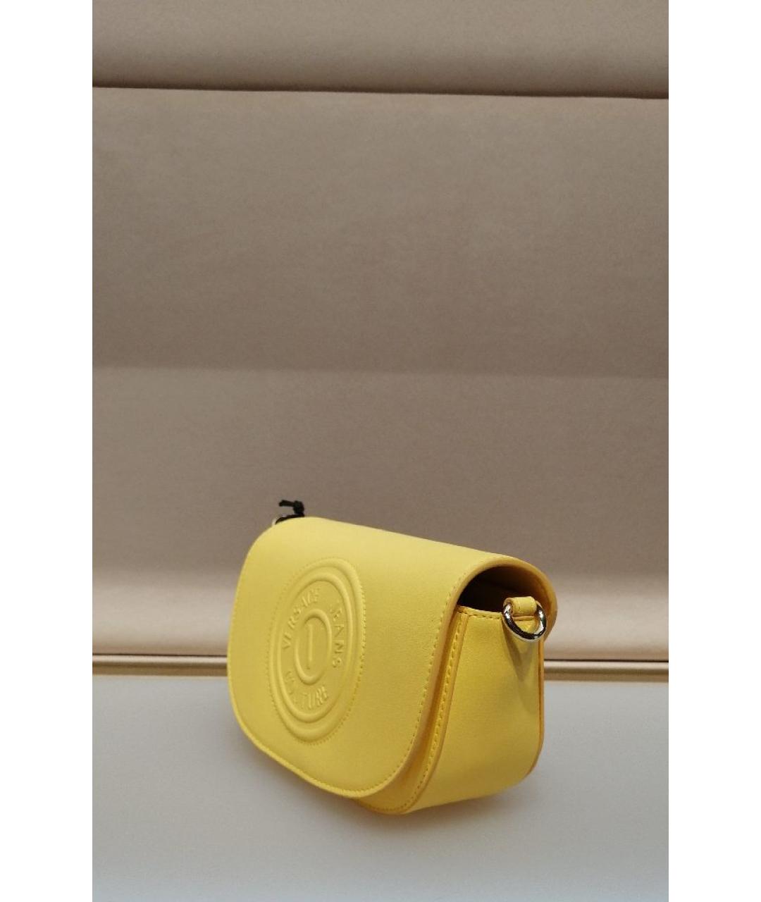 VERSACE JEANS COUTURE Желтая кожаная сумка через плечо, фото 2