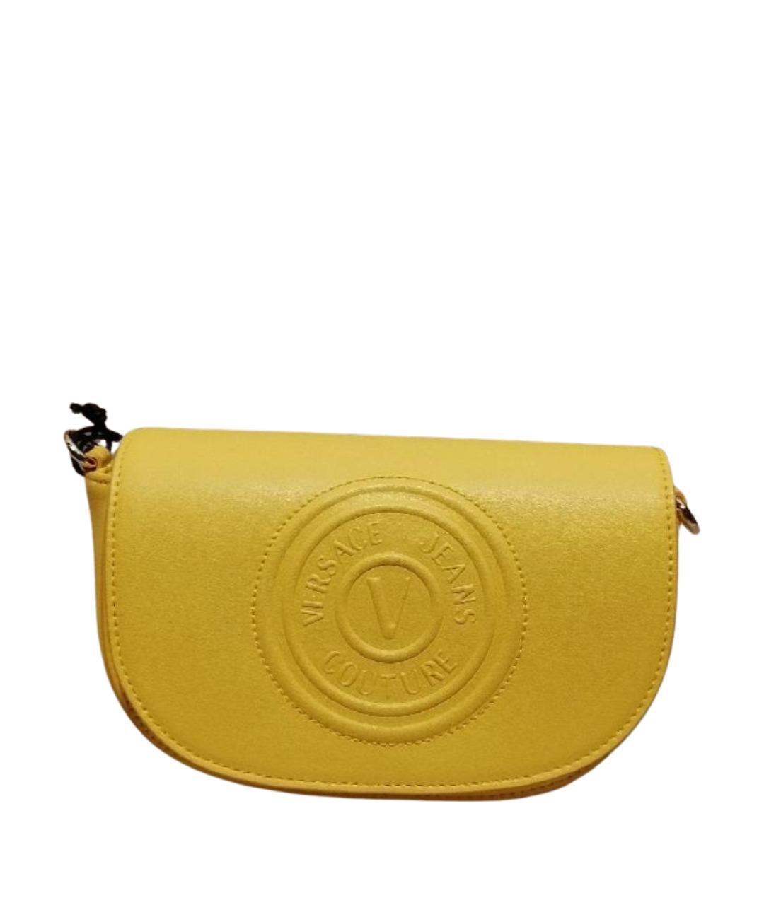 VERSACE JEANS COUTURE Желтая кожаная сумка через плечо, фото 1