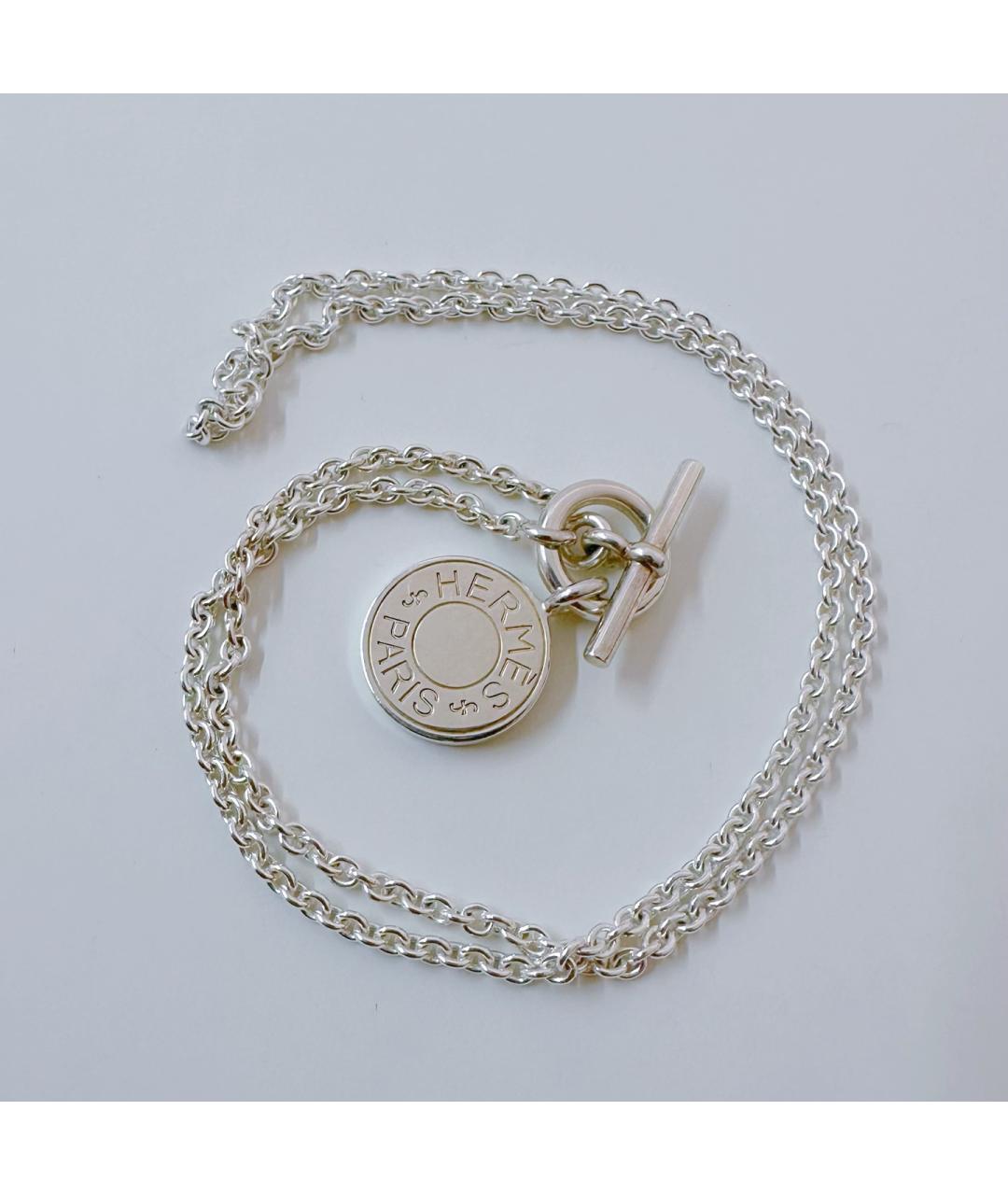 HERMES Серебряное серебряное колье, фото 5