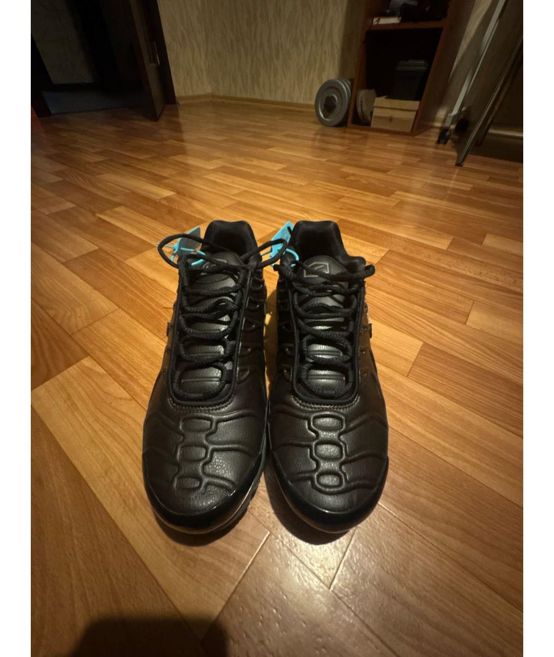 NIKE Черные кожаные низкие кроссовки / кеды, фото 2