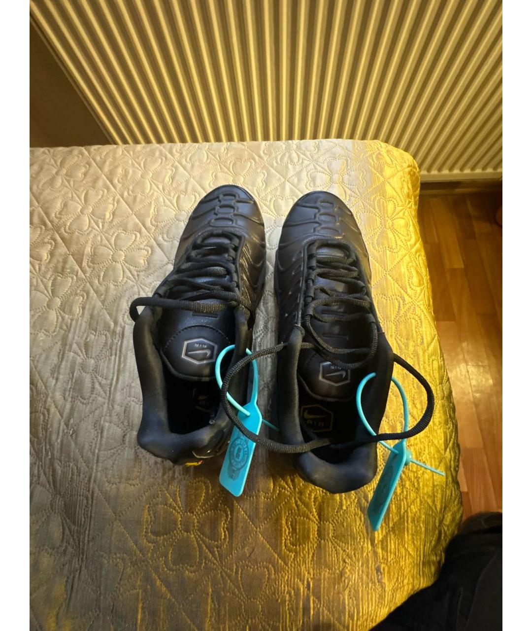 NIKE Черные кожаные низкие кроссовки / кеды, фото 3