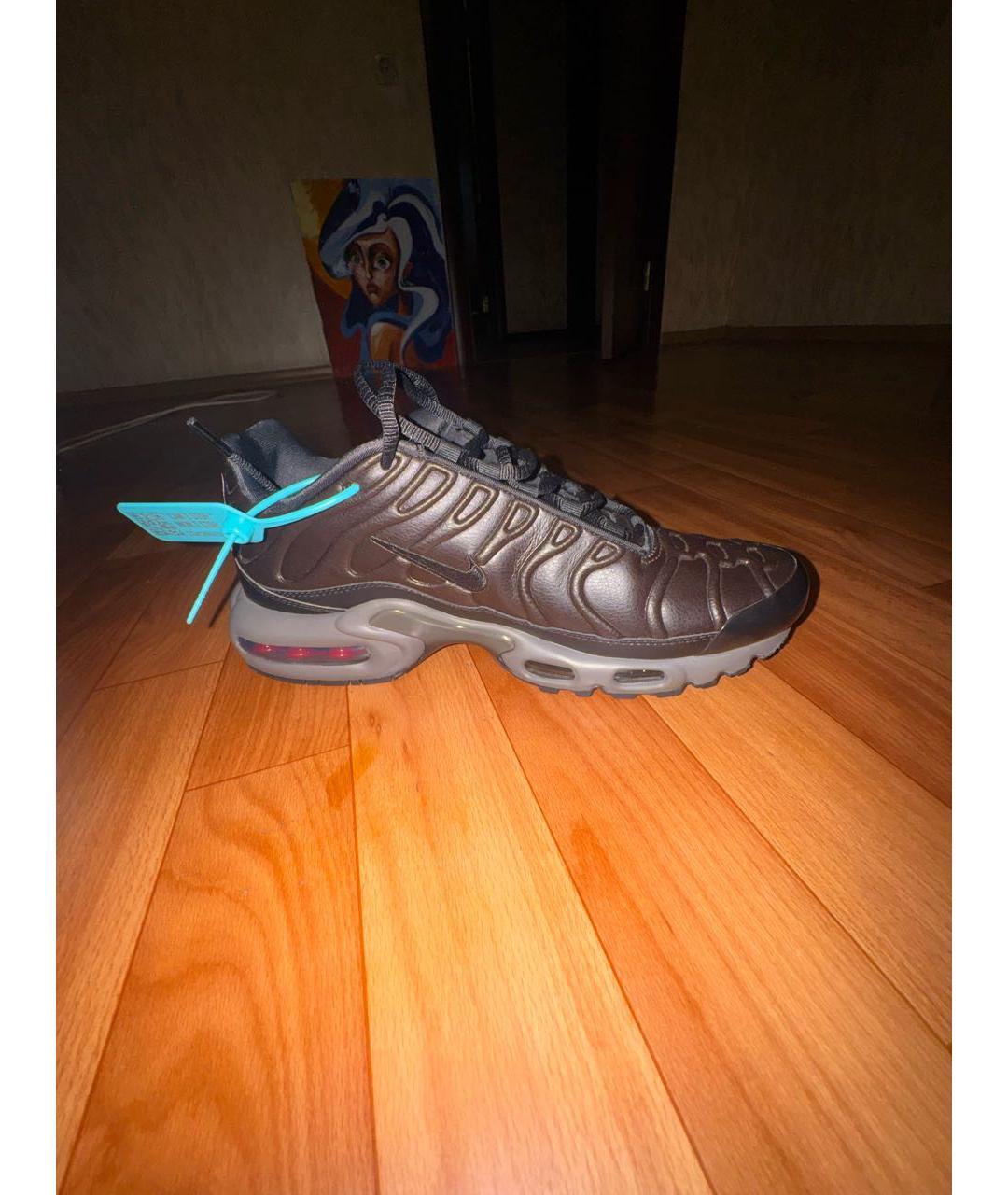 NIKE Черные кожаные низкие кроссовки / кеды, фото 5