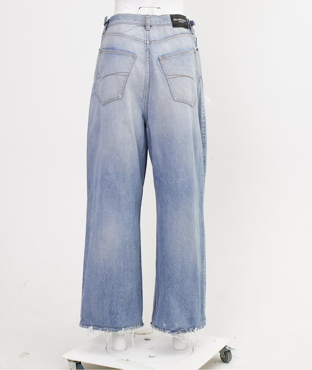 BALENCIAGA Голубые хлопковые прямые джинсы, фото 2