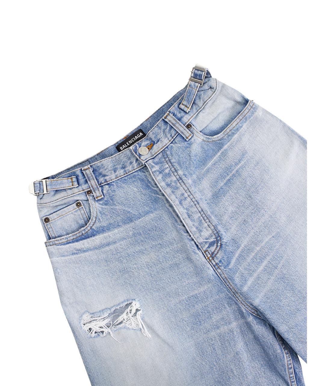 BALENCIAGA Голубые хлопковые прямые джинсы, фото 9