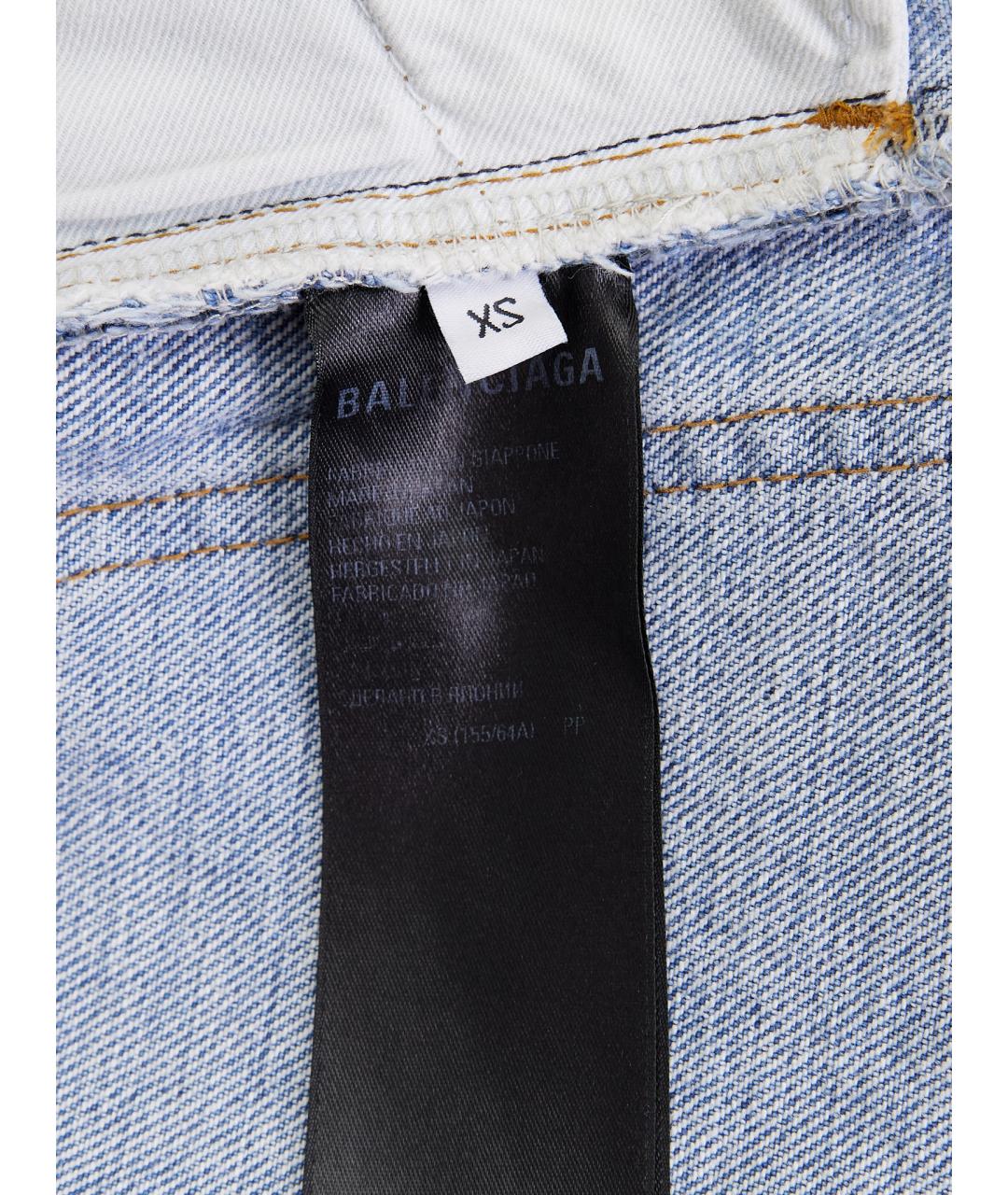 BALENCIAGA Голубые хлопковые прямые джинсы, фото 7