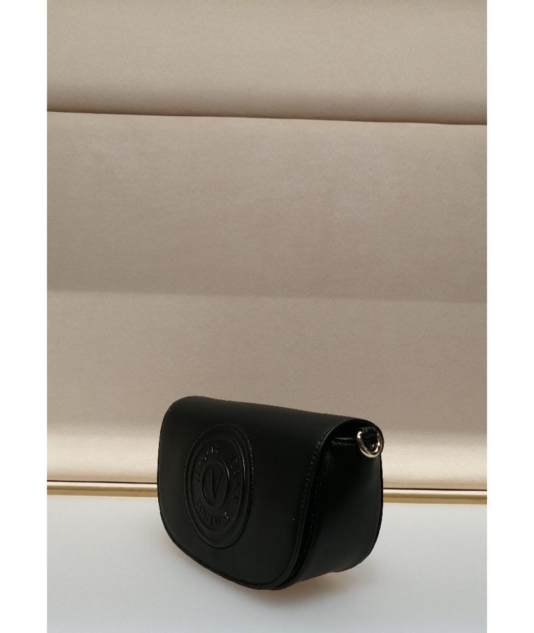 VERSACE JEANS COUTURE Черная кожаная сумка через плечо, фото 2