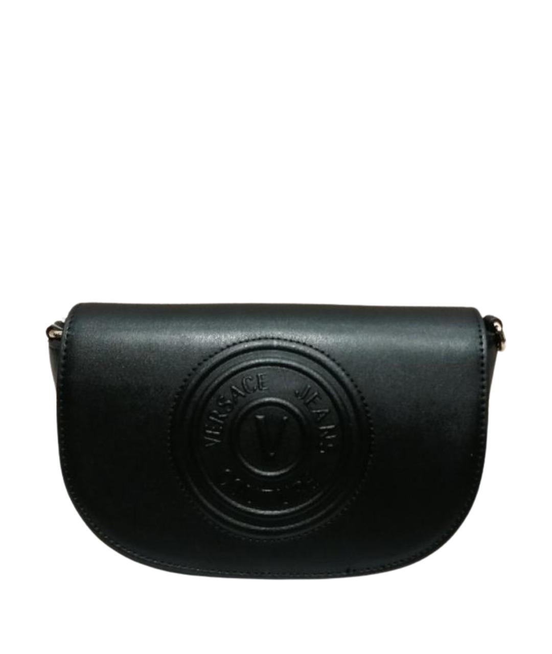 VERSACE JEANS COUTURE Черная кожаная сумка через плечо, фото 1