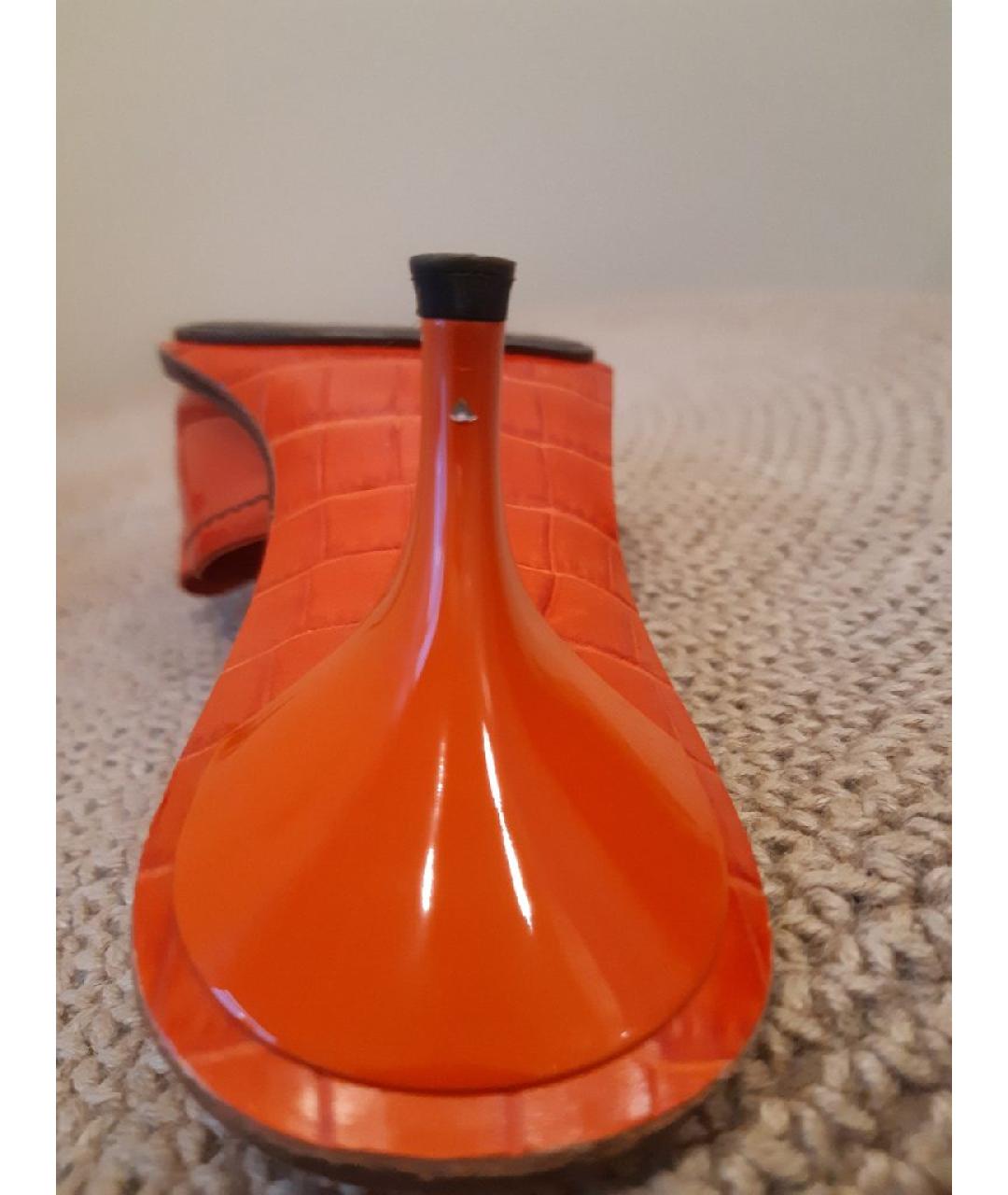 LOUIS VUITTON Красные кожаные мюли, фото 7