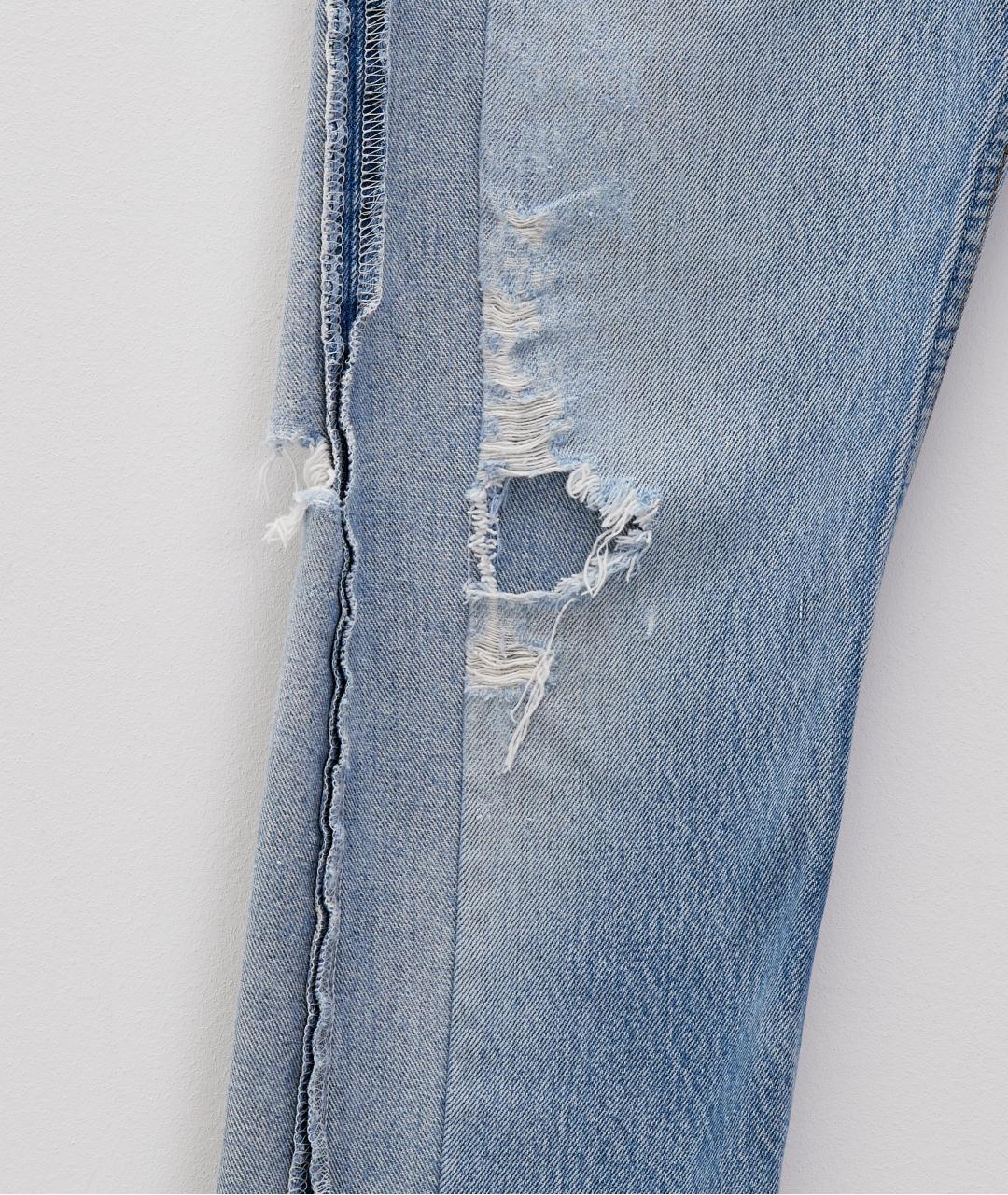 LEVI'S Голубые хлопковые прямые джинсы, фото 6