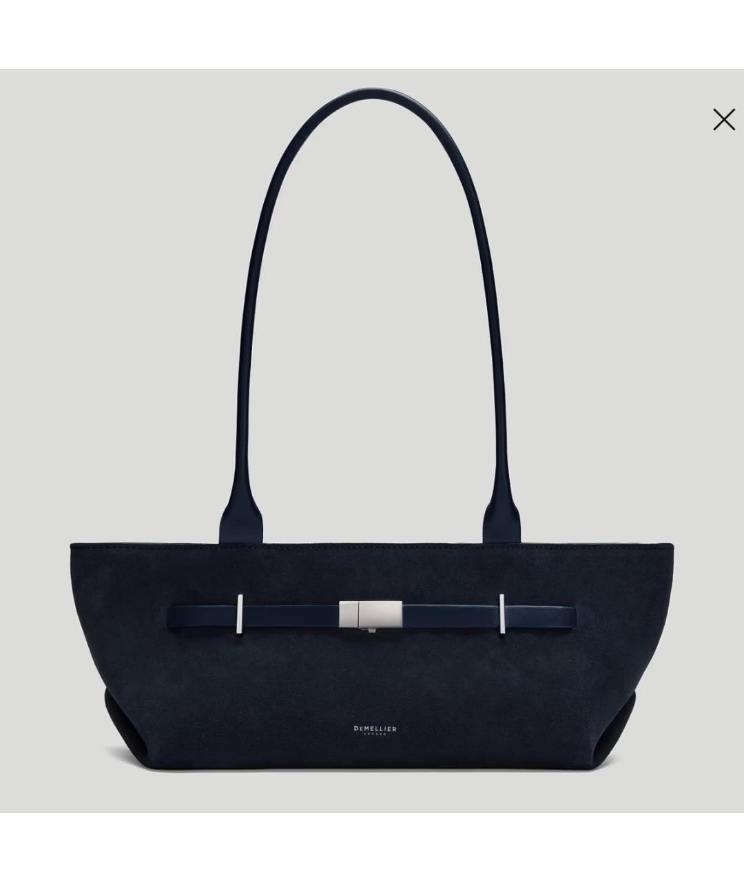 DEMELLIER Темно-синяя замшевая сумка тоут, фото 5
