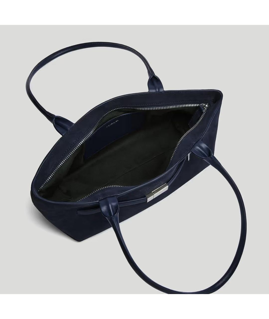 DEMELLIER Темно-синяя замшевая сумка тоут, фото 3