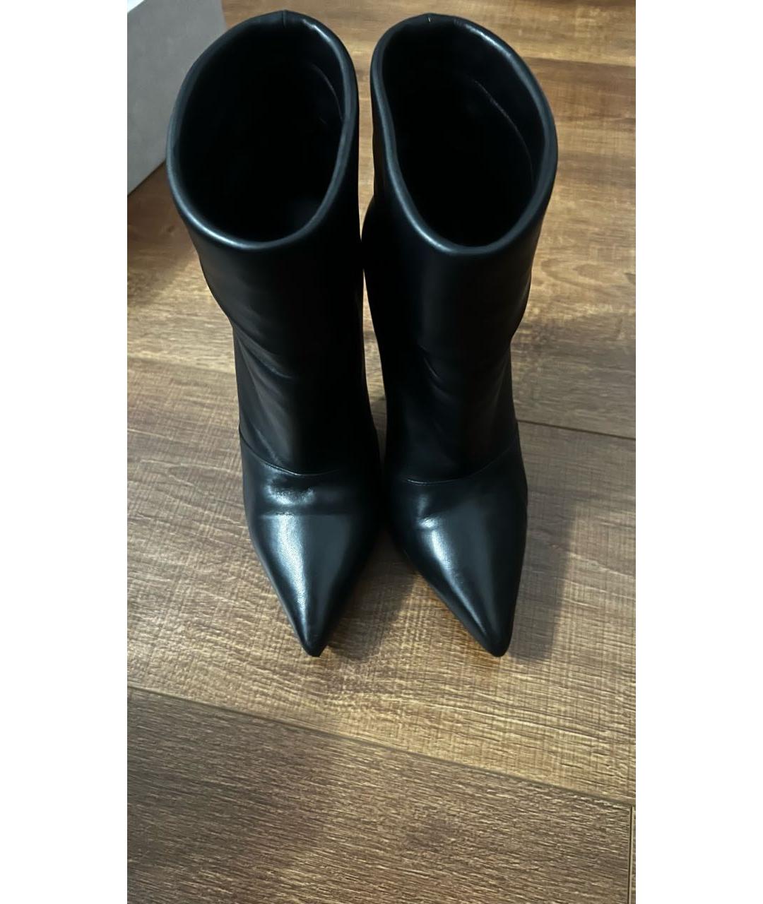 SAINT LAURENT Черные кожаные ботильоны, фото 2