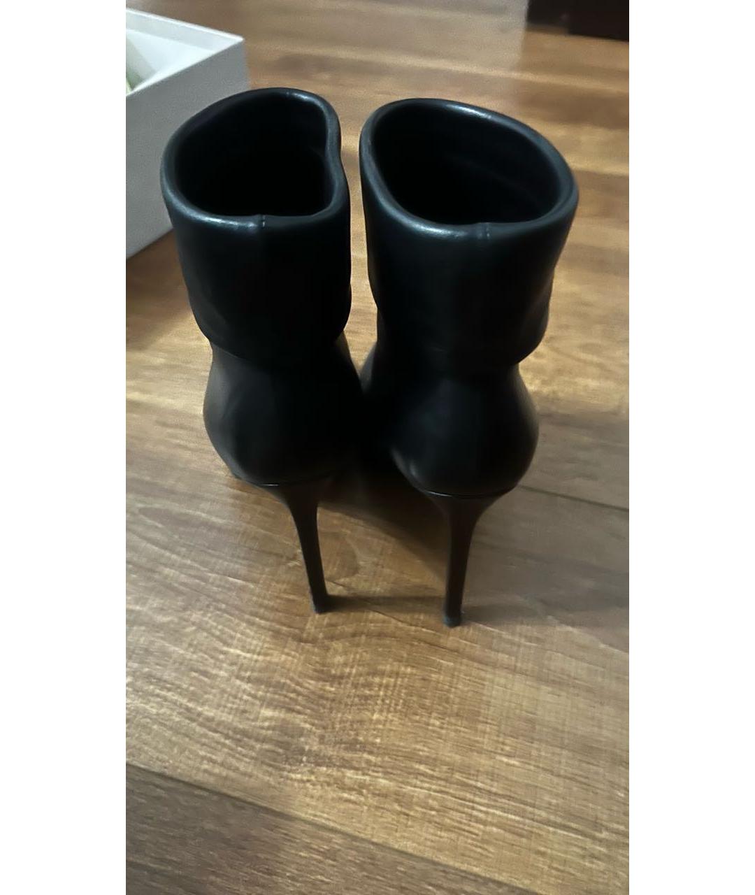 SAINT LAURENT Черные кожаные ботильоны, фото 3