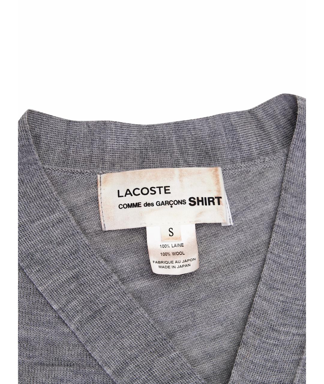 LACOSTE Серый шерстяной кардиган, фото 9