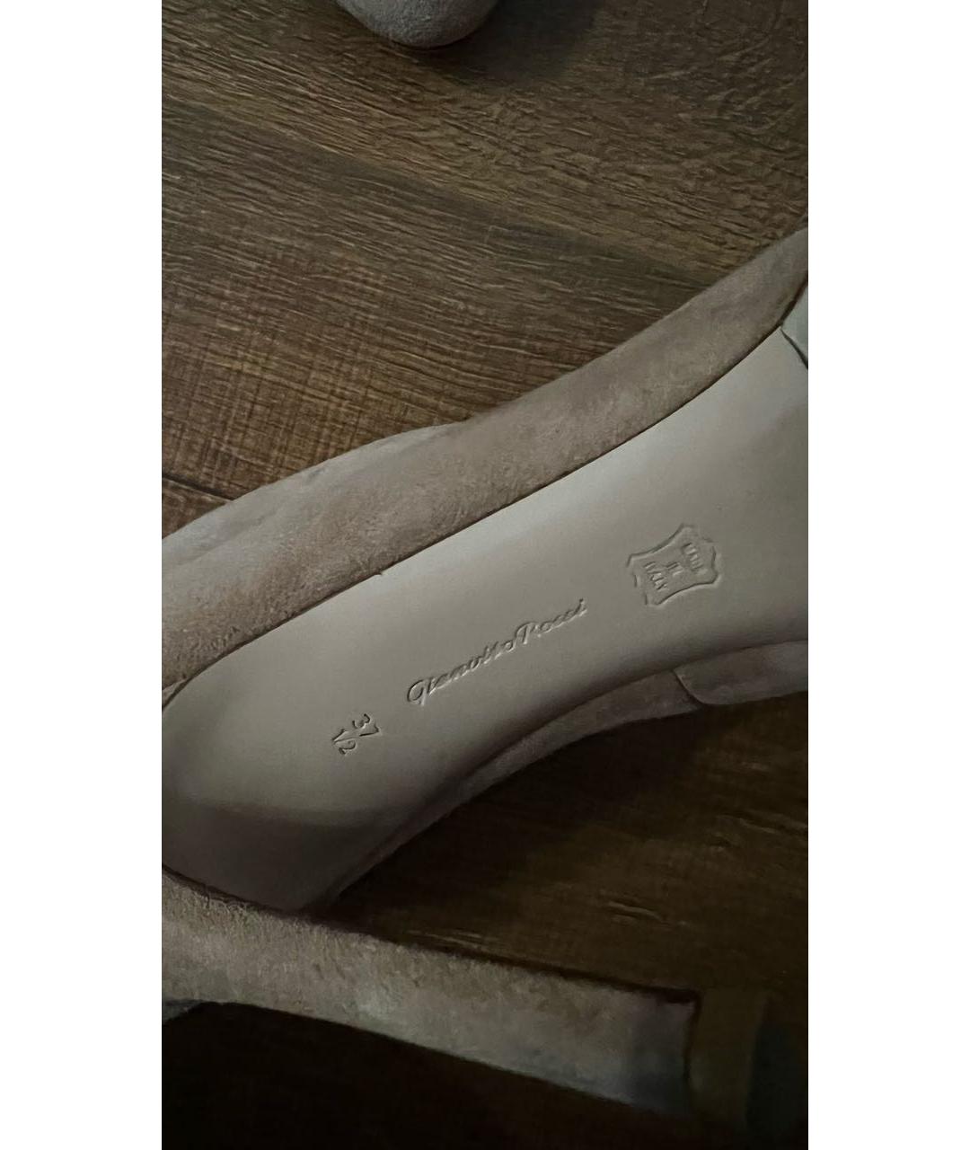 GIANVITO ROSSI Бежевые замшевые ботильоны, фото 5