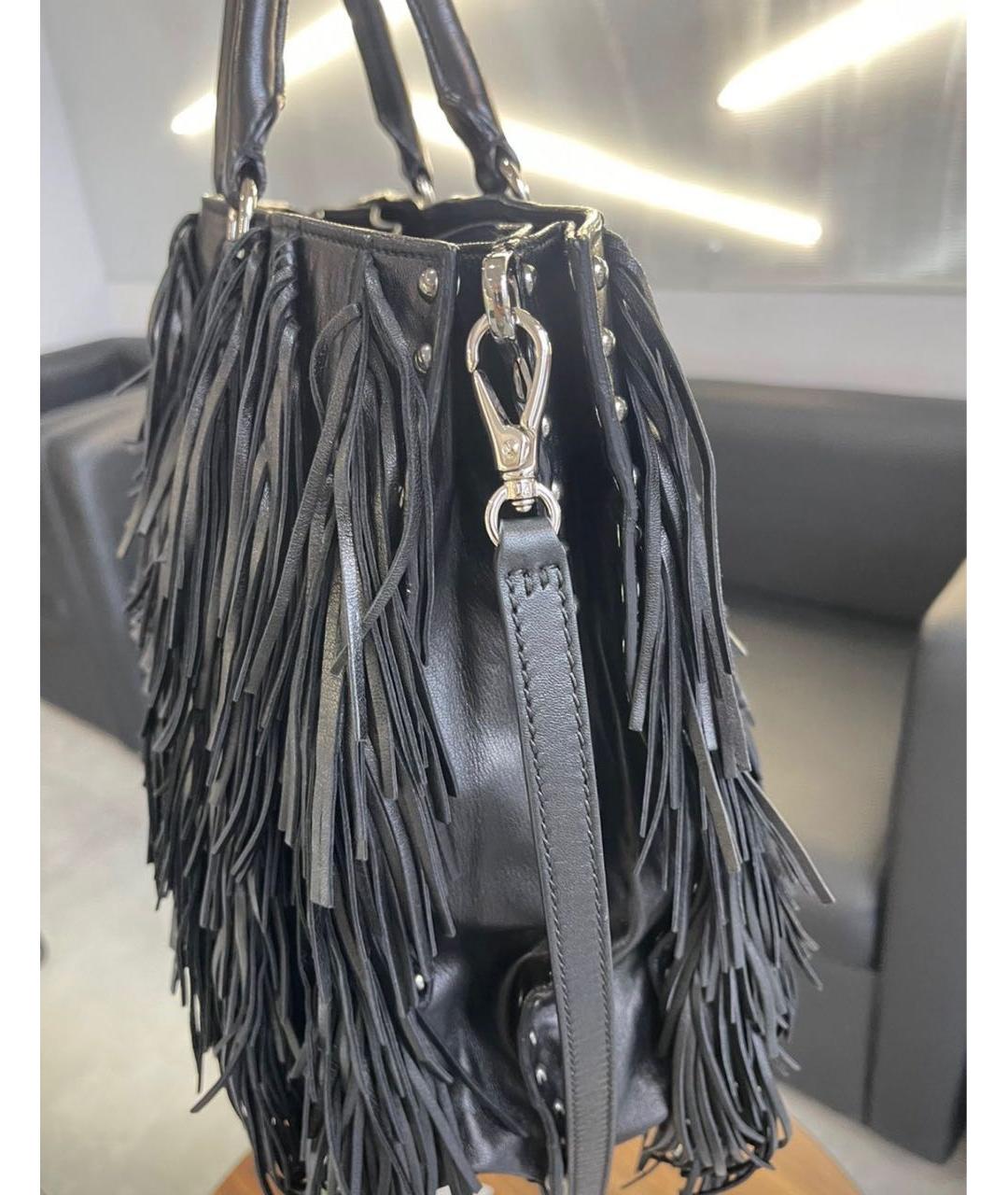 PRADA Черная кожаная сумка тоут, фото 2