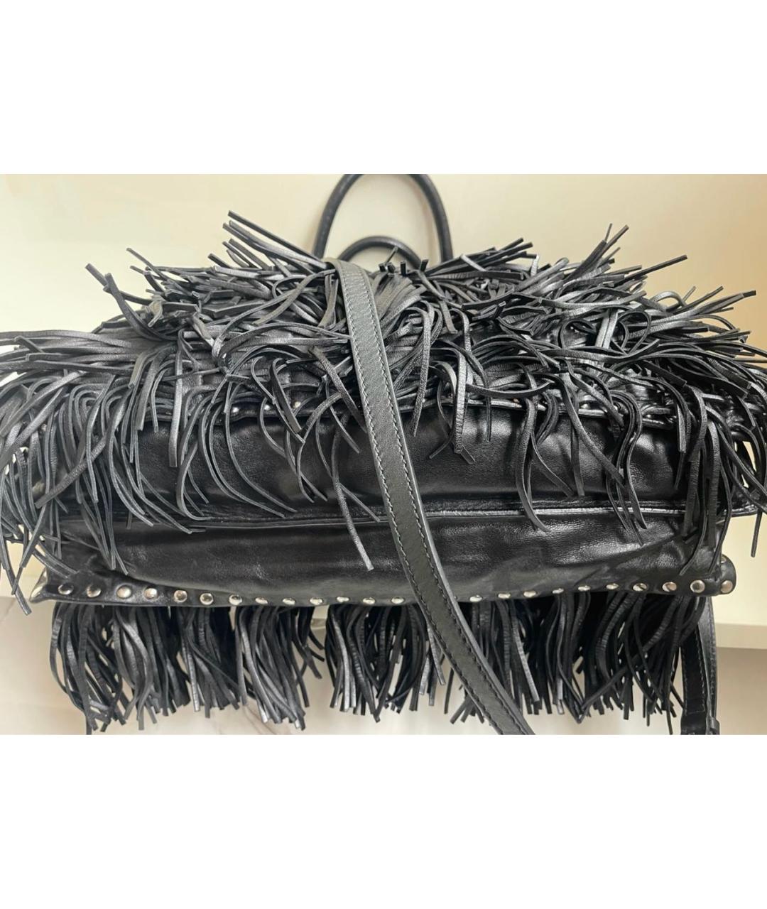 PRADA Черная кожаная сумка тоут, фото 8