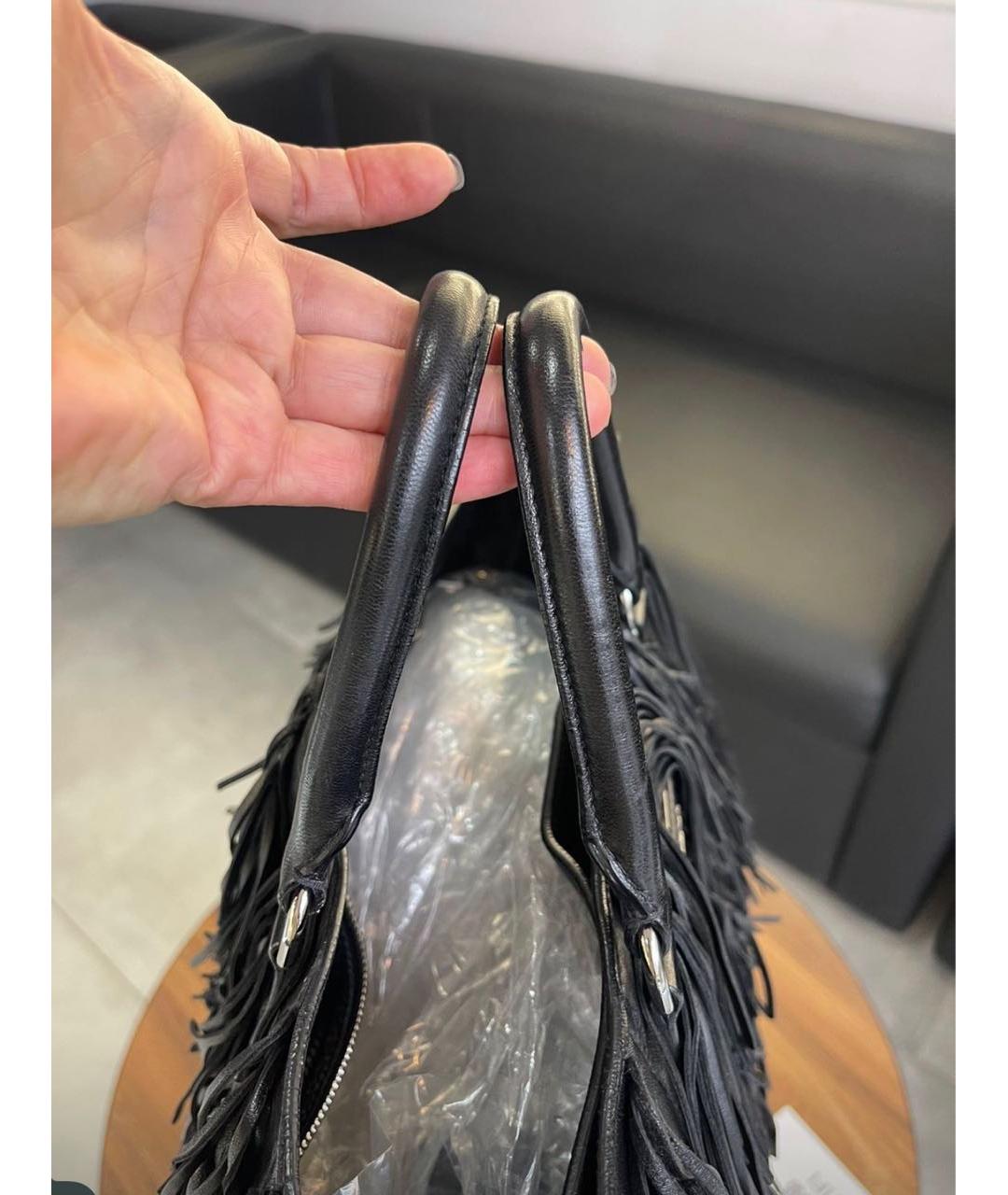 PRADA Черная кожаная сумка тоут, фото 6