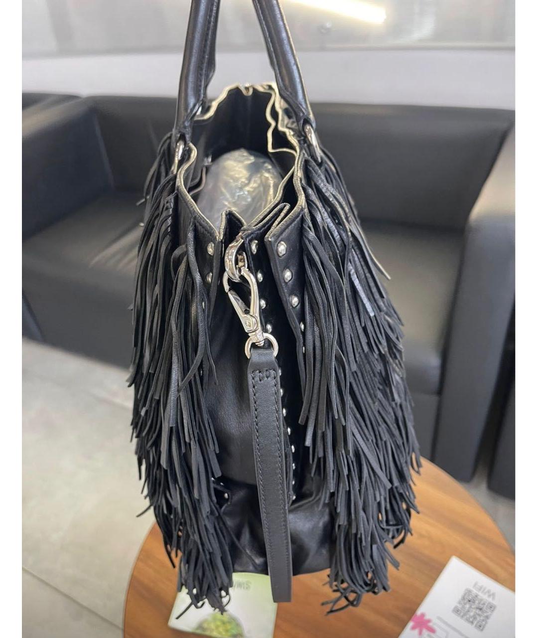 PRADA Черная кожаная сумка тоут, фото 5