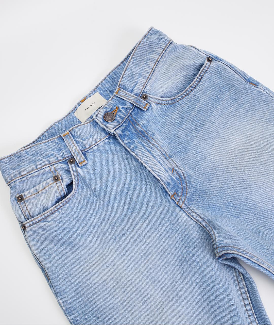 THE ROW Голубые хлопковые прямые джинсы, фото 2