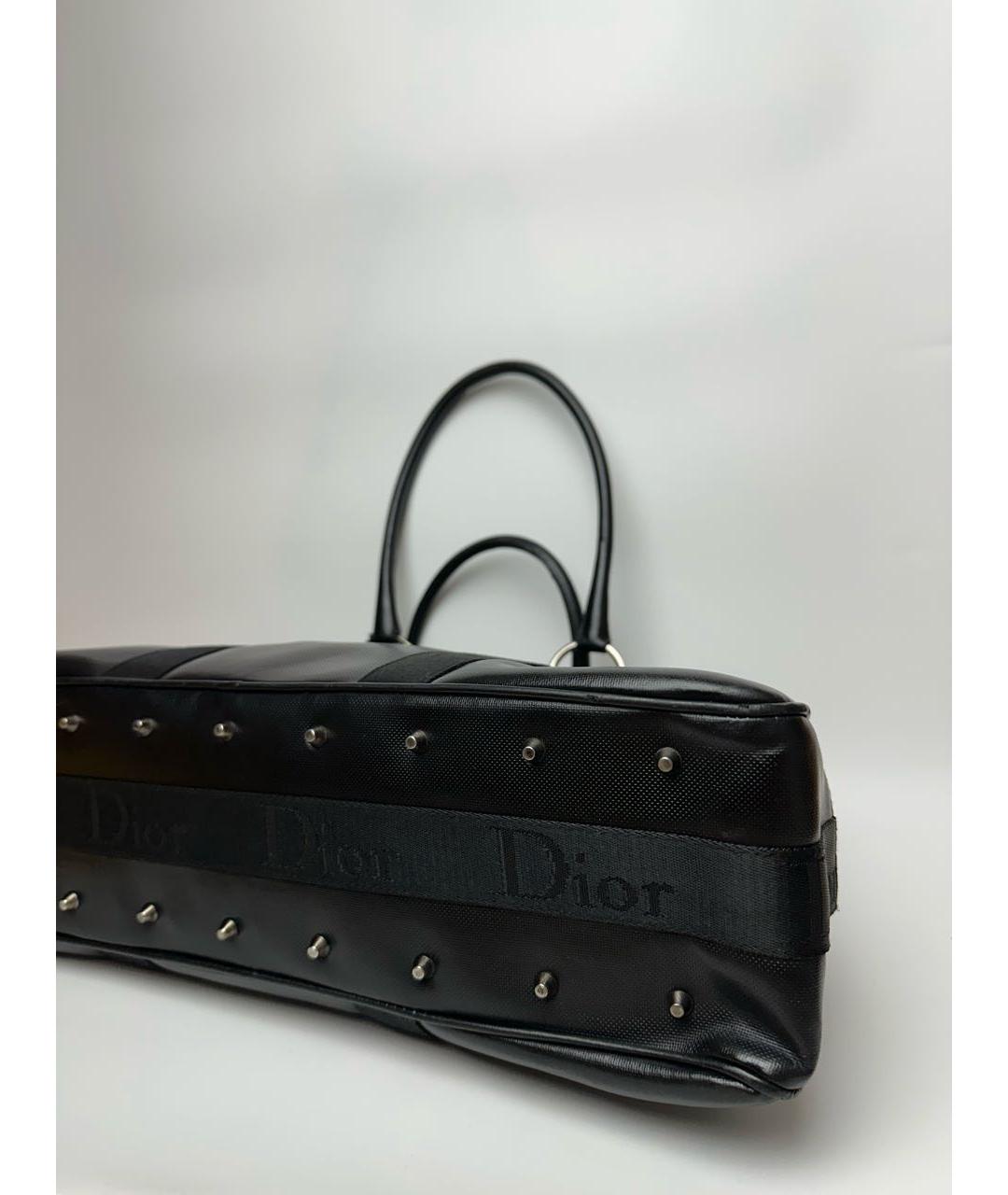 CHRISTIAN DIOR Черная кожаная сумка с короткими ручками, фото 5