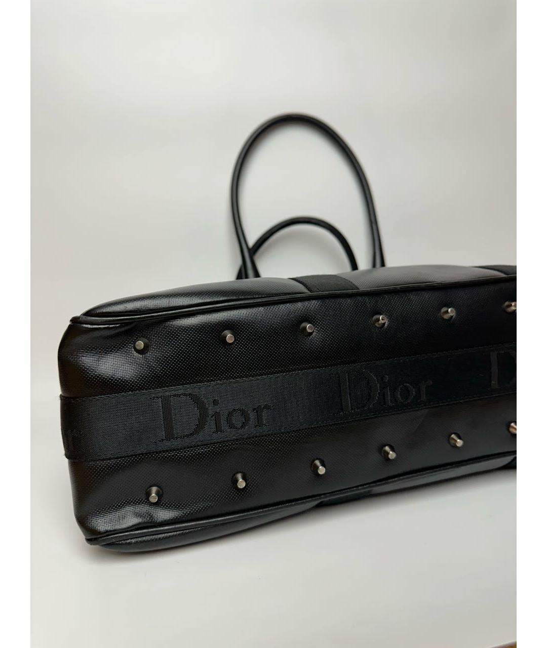 CHRISTIAN DIOR Черная кожаная сумка с короткими ручками, фото 4