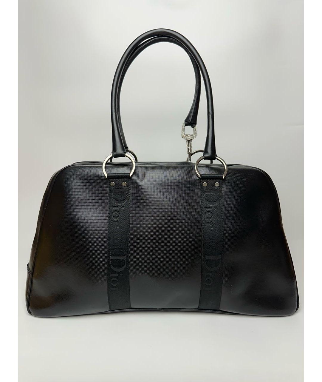 CHRISTIAN DIOR Черная кожаная сумка с короткими ручками, фото 2