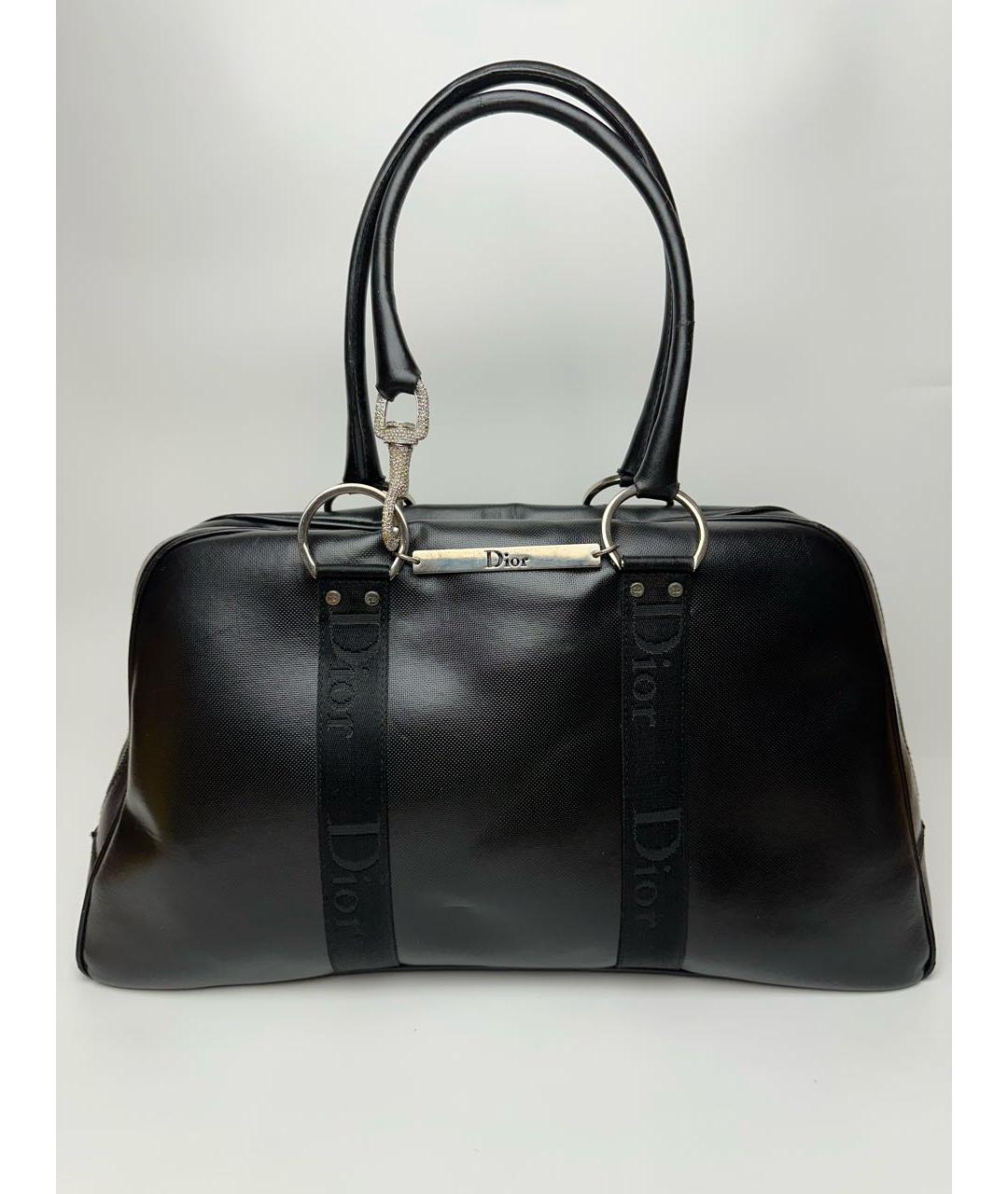 CHRISTIAN DIOR Черная кожаная сумка с короткими ручками, фото 7