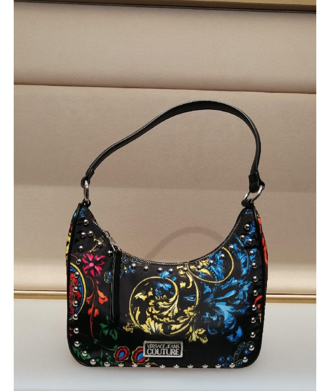 VERSACE JEANS COUTURE Мульти кожаная сумка с короткими ручками, фото 4