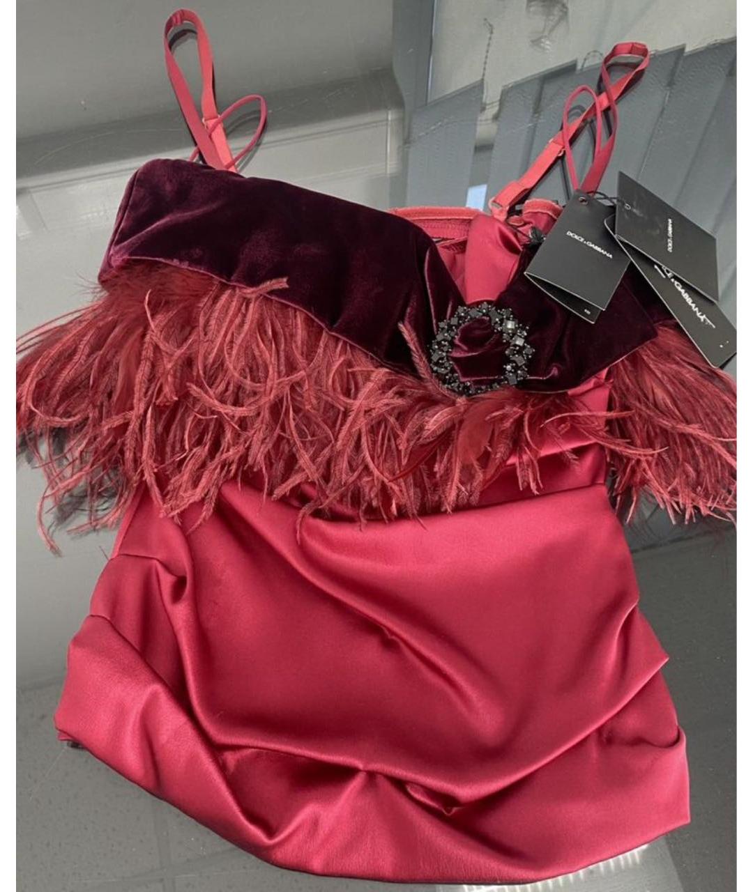 DOLCE&GABBANA Бордовый шелковый корсет, фото 5