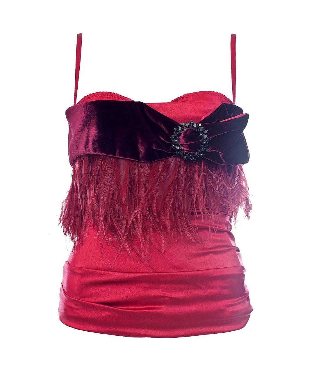 DOLCE&GABBANA Бордовый шелковый корсет, фото 9