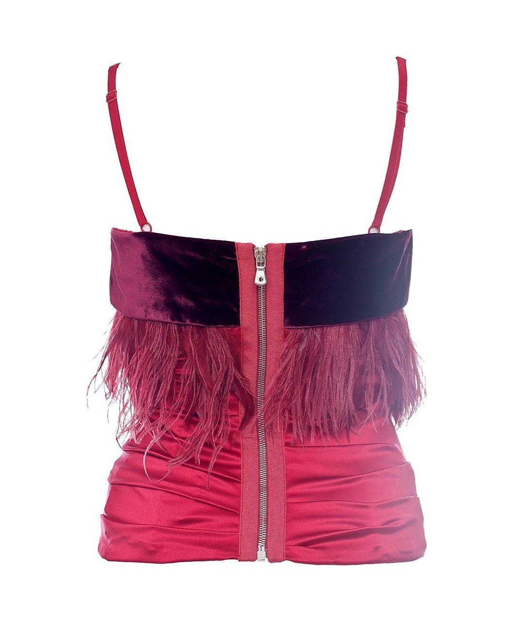 DOLCE&GABBANA Бордовый шелковый корсет, фото 2