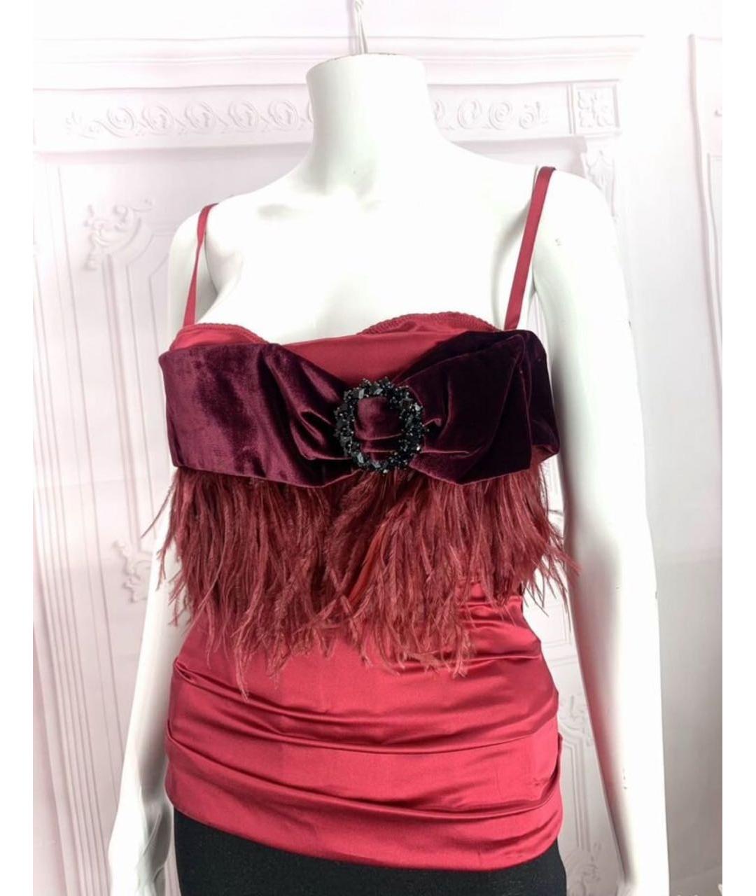DOLCE&GABBANA Бордовый шелковый корсет, фото 8