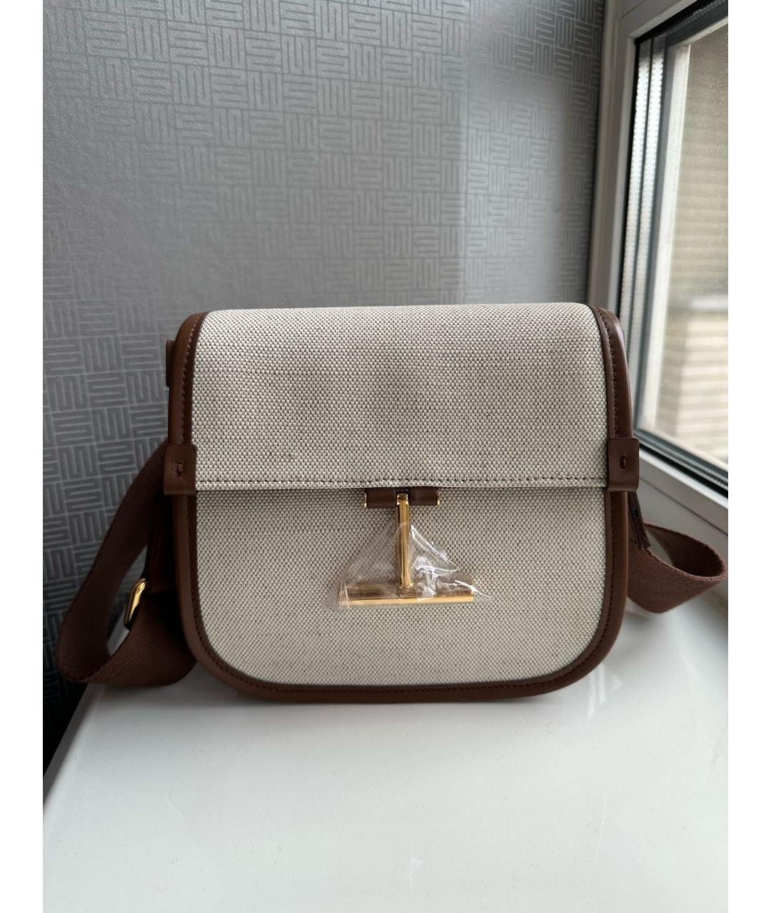 TOM FORD Бежевая тканевая сумка через плечо, фото 4