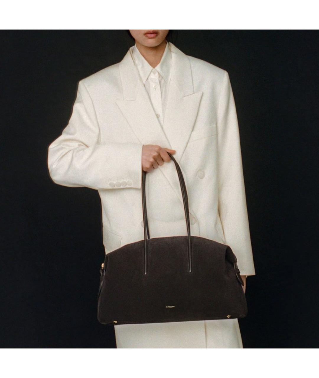 DEMELLIER Коричневая замшевая сумка тоут, фото 2