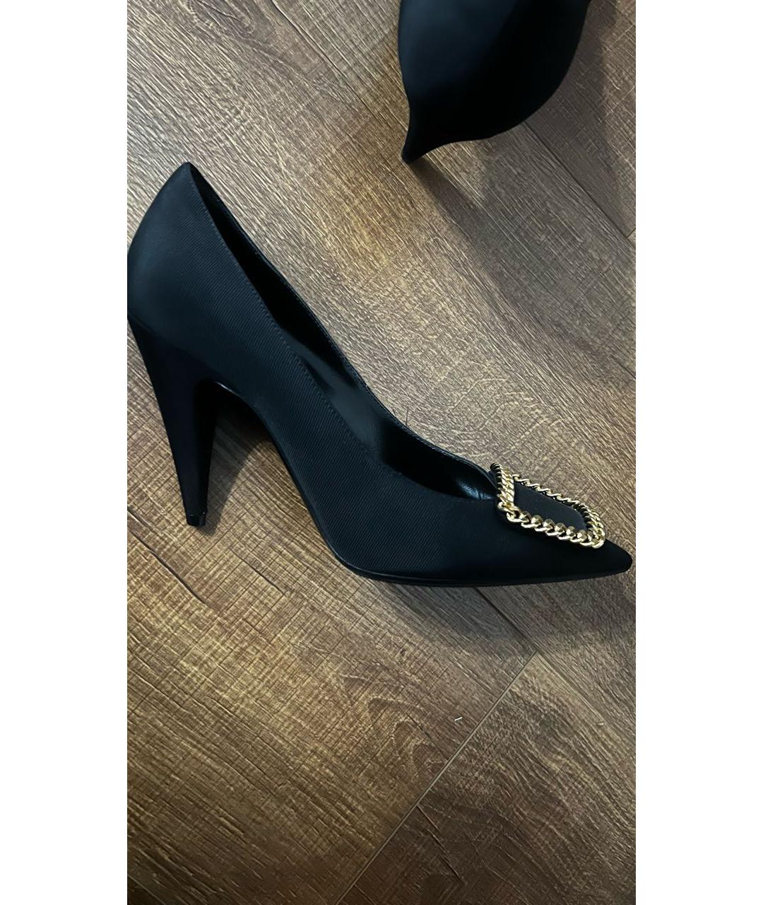 SAINT LAURENT Черные текстильные туфли, фото 4