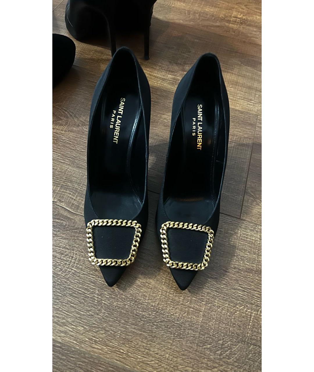 SAINT LAURENT Черные текстильные туфли, фото 2