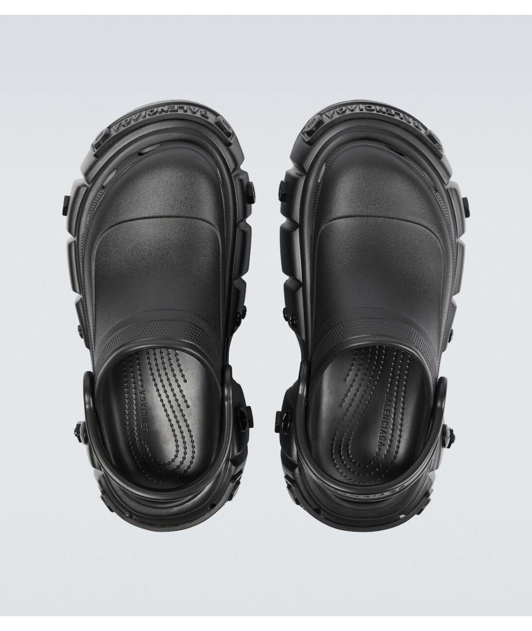 BALENCIAGA Черные резиновые сабо, фото 3